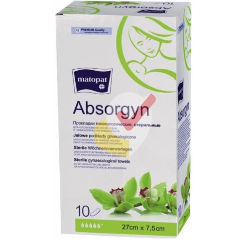МАТОПАТ ABSORGYN ПРОКЛАДКИ ДЛЯ РОЖЕНИЦ ГИНЕКОЛОГ. СТЕРИЛ. 27Х7,5СМ №10 КАРТ. УП.