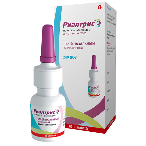 РИАЛТРИС СПРЕЙ НАЗ. ДОЗИР. 25МКГ+600МКГ/ДОЗА ФЛ. 240ДОЗ №1