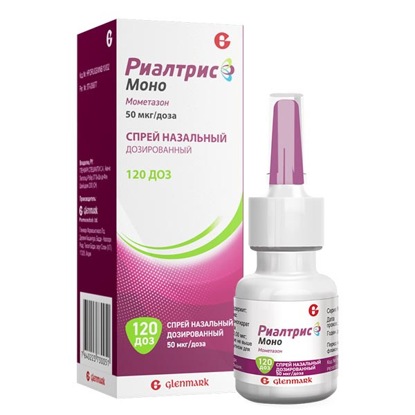 РИАЛТРИС МОНО СПРЕЙ НАЗ. ДОЗИР. 50МКГ/ДОЗА ФЛ. 120ДОЗ №1