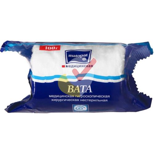 МАТОПАТ ВАТА НЕСТЕРИЛЬНАЯ ХЛОПКОВАЯ 100Г