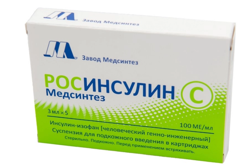 РОСИНСУЛИН С МЕДСИНТЕЗ СУСП. ДЛЯ П/К ВВЕД. 100МЕ/МЛ КАРТРИДЖ 3МЛ №5