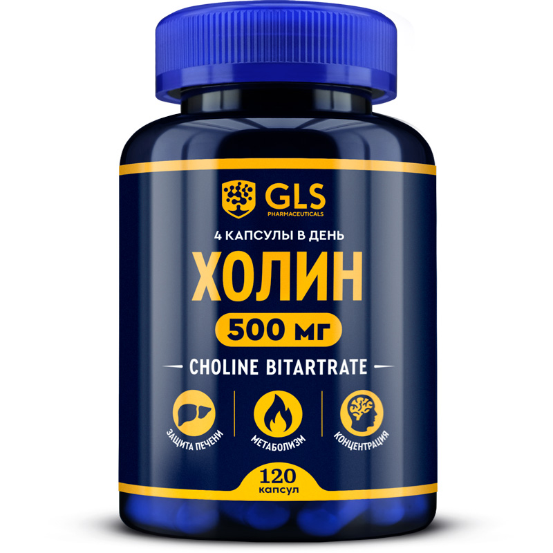 GLS ХОЛИН 500 КАПС. 400МГ №120