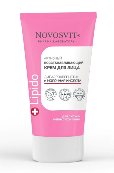НОВОСВИТ КРЕМ ДЛЯ ЛИЦА АКТИВНЫЙ ВОССТАНАВЛИВАЮЩИЙ ДИГИДРОКВЕРЦЕТИН И МОЛОЧНАЯ КИСЛОТА 50МЛ