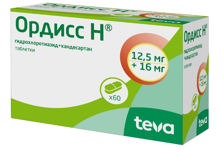 ОРДИСС Н ТАБЛ. 12,5МГ+16МГ №60