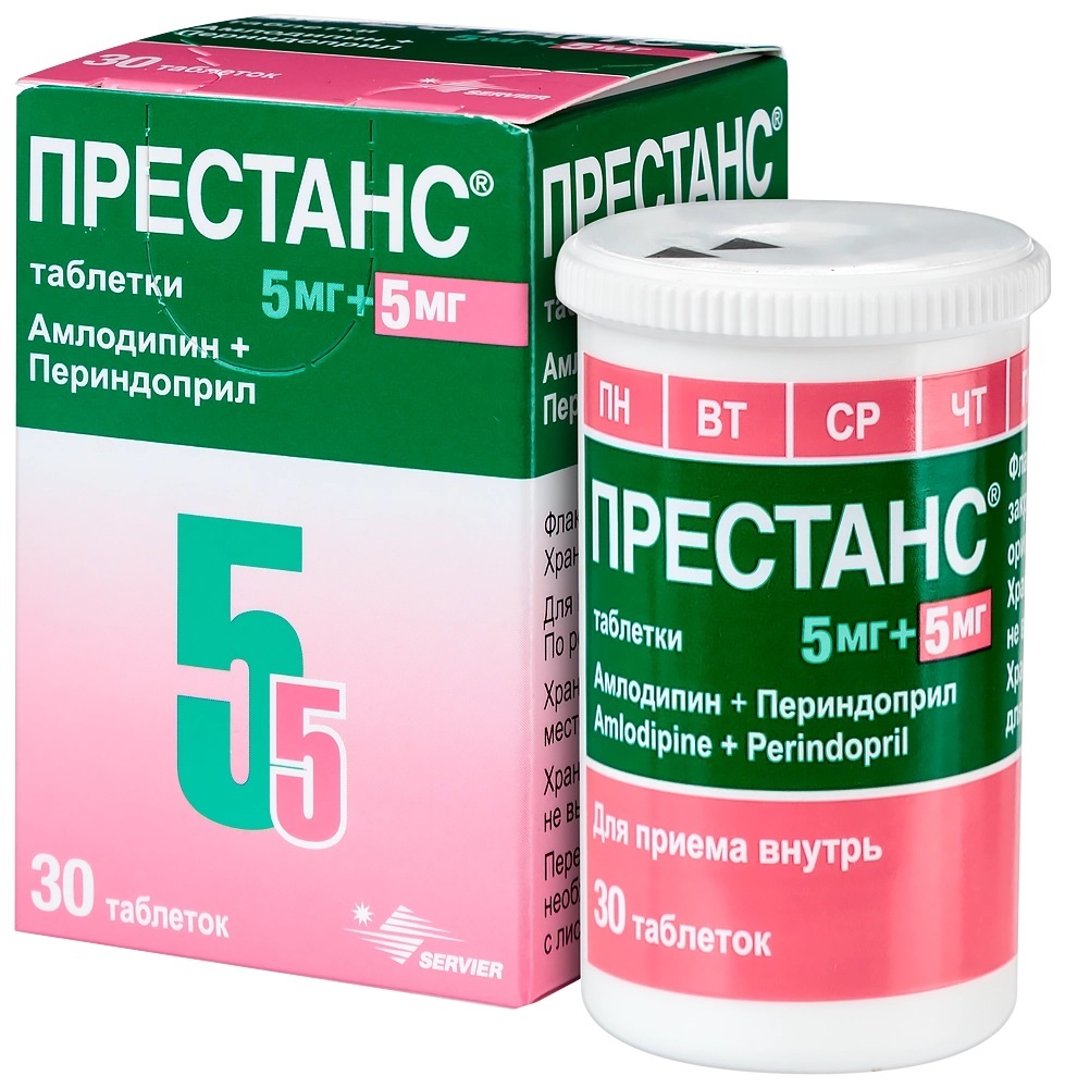 ПРЕСТАНС ТАБЛ. 5МГ+5МГ ФЛ. С ДОЗАТОРОМ №30