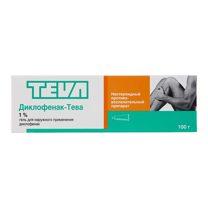ДИКЛОФЕНАК-ТЕВА ГЕЛЬ Д/НАРУЖ. ПРИМ. 1% ТУБА 100Г