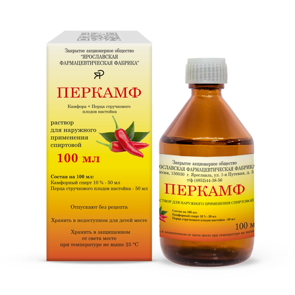 ПЕРКАМФ Р-Р Д/НАРУЖ. ПРИМ. СПИРТОВОЙ ФЛ. 100МЛ