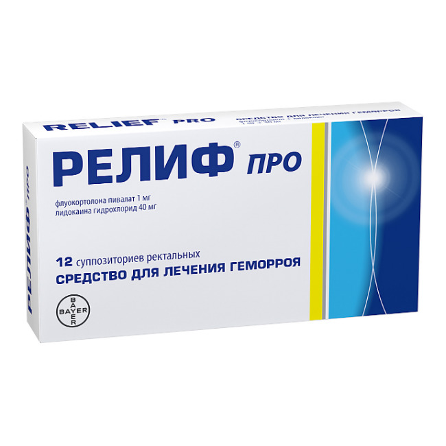 РЕЛИФ ПРО СУПП. РЕКТ. 40МГ+1МГ №12