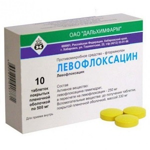 ЛЕВОФЛОКСАЦИН ТАБЛ. П/ПЛЕН/ОБ. 500МГ №10 ДАЛЬХИМФАРМ