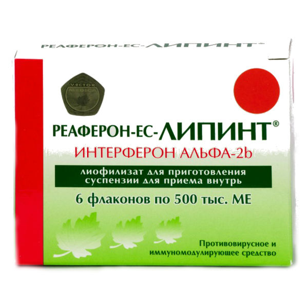 РЕАФЕРОН-ЕС-ЛИПИНТ ЛИОФ. Д/СУСП. Д/ПРИЕМА ВНУТРЬ 500ТЫС.ME ФЛ. №6