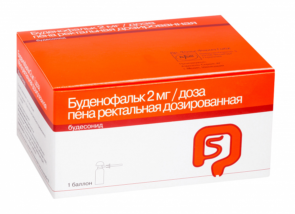БУДЕНОФАЛЬК ПЕНА РЕКТ. ДОЗИР. 2МГ/ДОЗА БАЛЛОН 14ДОЗ