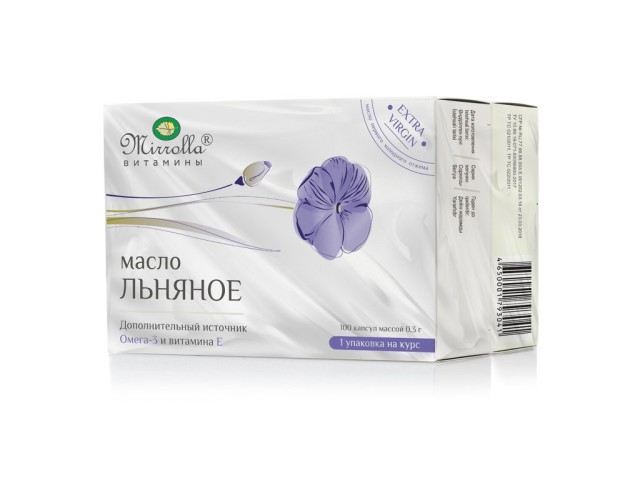 МАСЛО ЛЬНЯНОЕ МИРРОЛЛА КАПС. №100