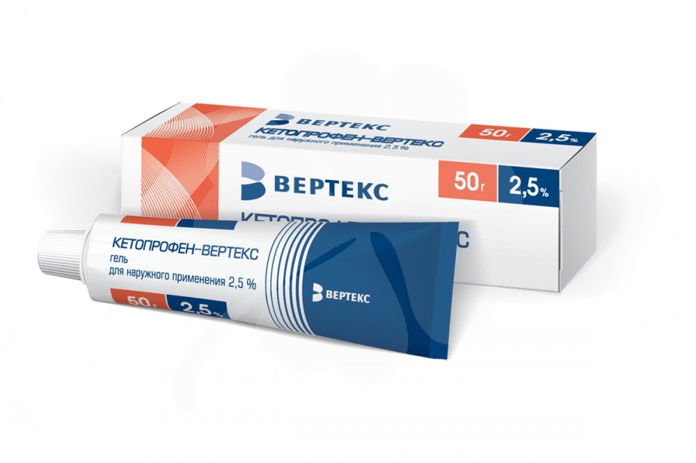КЕТОПРОФЕН-ВЕРТЕКС ГЕЛЬ Д/НАРУЖ. ПРИМ. 2,5% ТУБА 50Г