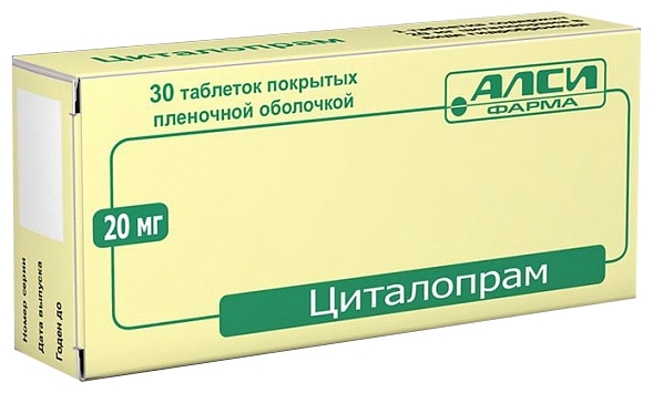 ЦИТАЛОПРАМ-АЛСИ ТАБЛ. П/ПЛЕН/ОБ. 20МГ №30
