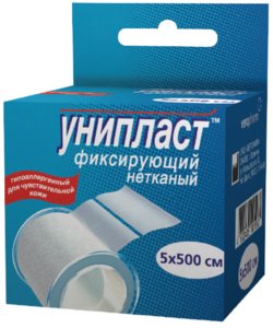УНИПЛАСТ ЛЕЙКОПЛАСТЫРЬ ФИКСИРУЮЩИЙ НА НЕТКАНОЙ ОСНОВЕ 5Х500СМ