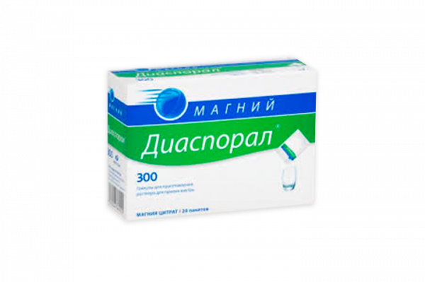 МАГНИЙ ДИАСПОРАЛ 300 ГРАН. Д/Р-РА Д/ПРИЕМА ВНУТРЬ 295,7МГ ПАК. 5Г №20