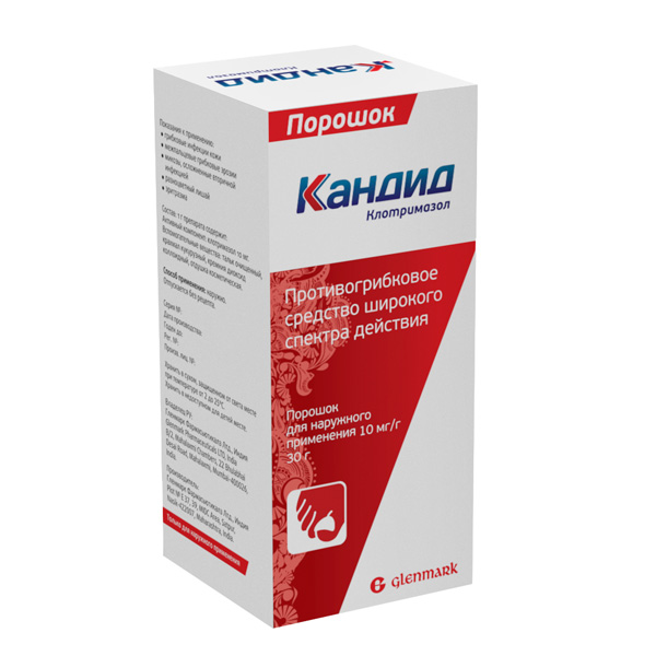 КАНДИД ПОР. Д/НАРУЖ. ПРИМ. 10МГ/Г ФЛ. 30Г