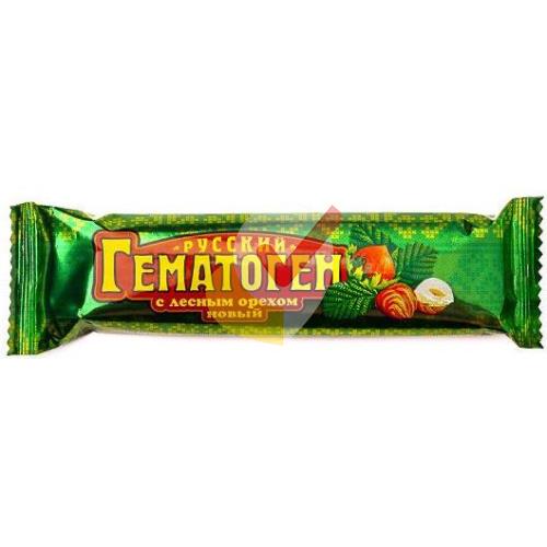 ГЕМАТОГЕН РУССКИЙ НОВЫЙ С ЛЕСНЫМ ОРЕХОМ 40Г