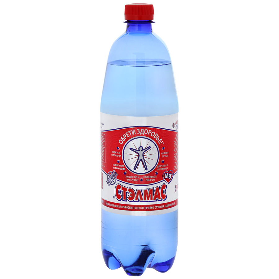СТЭЛМАС MG+ ВОДА МИНЕРАЛЬНАЯ ГАЗ. 1Л ПЭТ