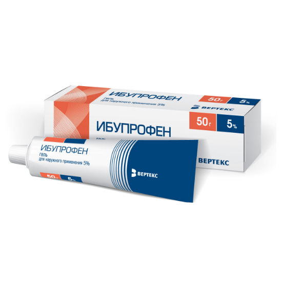 ИБУПРОФЕН-ВЕРТЕКС ГЕЛЬ Д/НАРУЖ. ПРИМ. 5% ТУБА 50Г