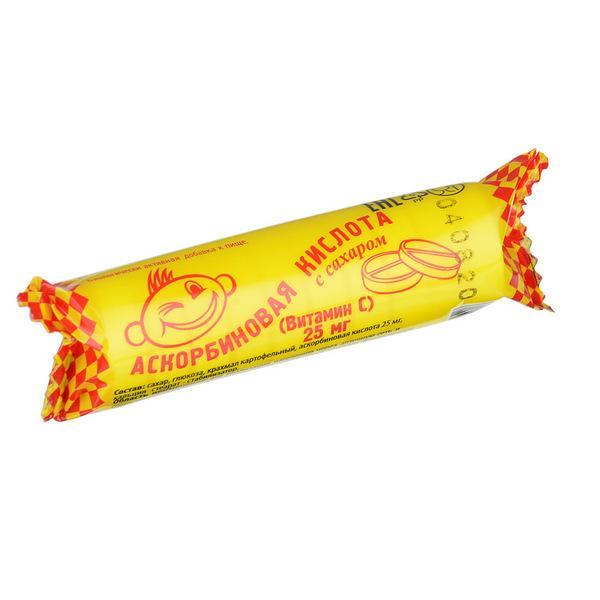 АСКОРБИНОВАЯ КИСЛОТА С САХАРОМ АСКОПРОМ ТАБЛ. КРУТКА №10