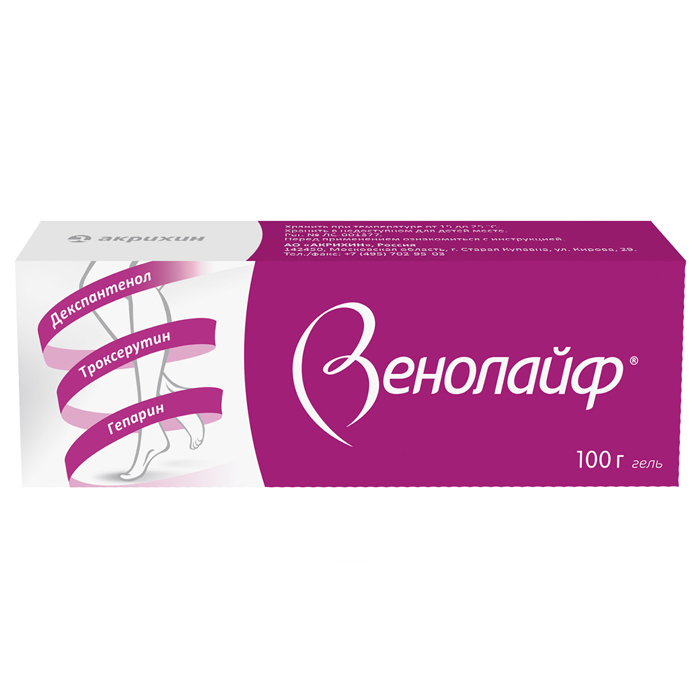 ВЕНОЛАЙФ ГЕЛЬ Д/НАРУЖ. ПРИМ. 0,25%+5%+2% ТУБА 100Г