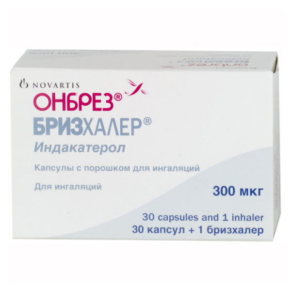 ОНБРЕЗ БРИЗХАЛЕР КАПС.С ПОР. Д/ИНГАЛ. 300МКГ №30 С ИНГАЛЯТОРОМ